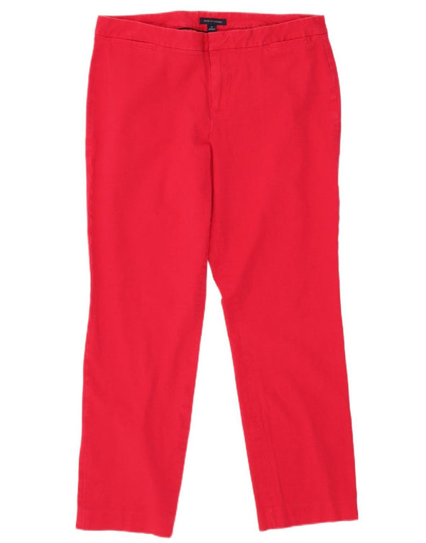 Tommy Hilfiger Damen Crop Chino Hose US 10 Large W30 L26 Rote Baumwolle