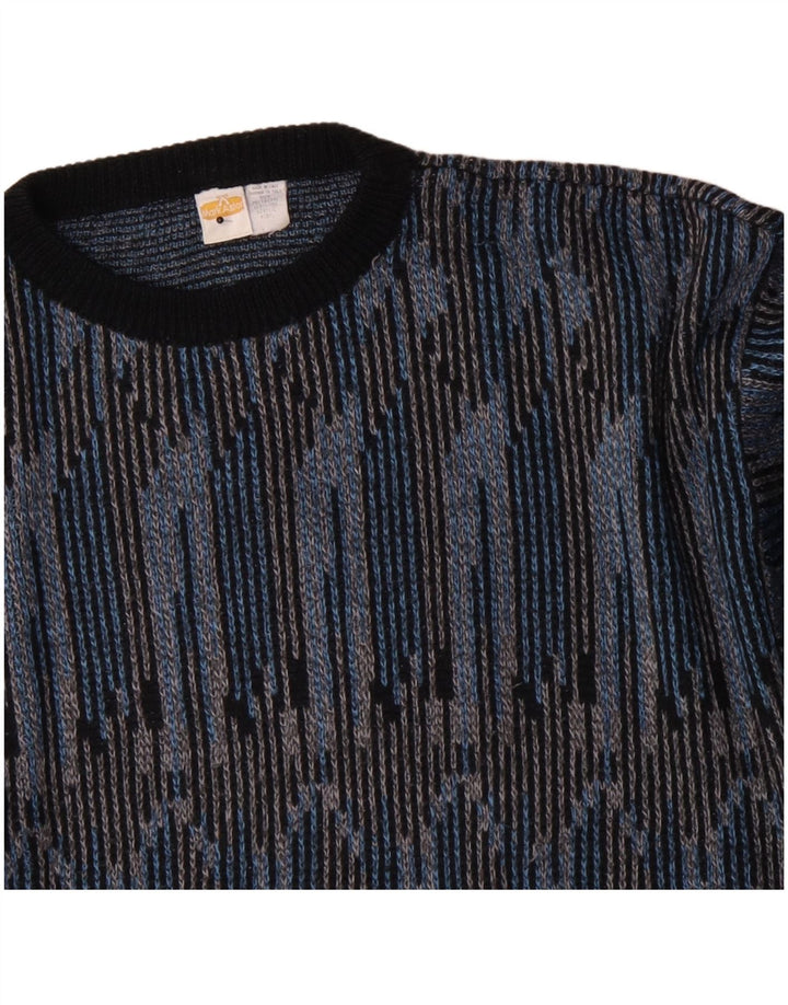 Mark Astor Herren-Pullover mit Rundhalsausschnitt, XL, blau gestreift, Polyacryl