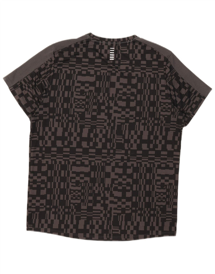 Under Armour Herren Heat Gear T-Shirt-Oberteil, großes, schwarzes, geometrisches Polyester