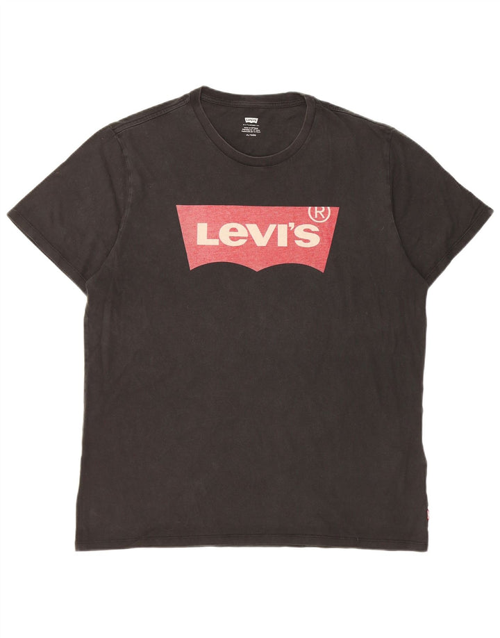 Levi's Herren-T-Shirt mit Grafik, XL, schwarze Baumwolle
