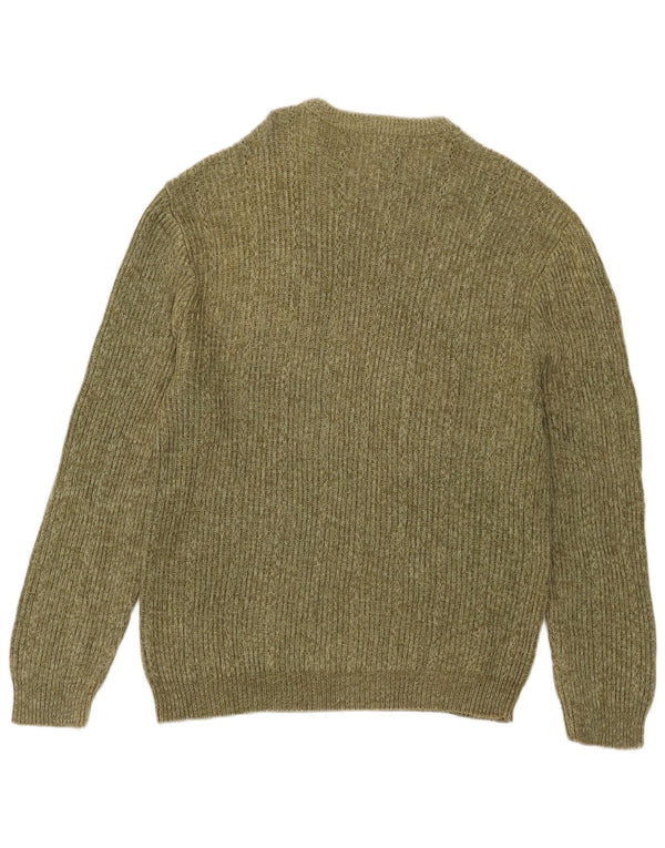 Chaps Herren-Pullover mit Rundhalsausschnitt, groß, grün gefleckte Baumwolle