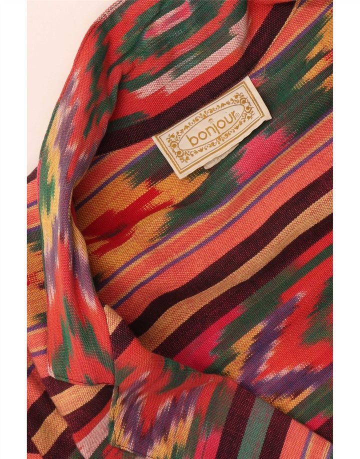 Vintage Damen 2-Knopf-Blazerjacke UK 18 XL Mehrfarbige Ikat-Baumwolle