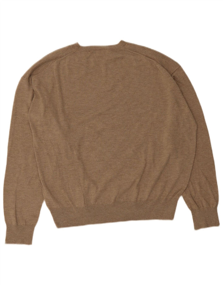 Zara Damen-Pullover mit Rundhalsausschnitt, UK 14, mittelbeigefarbenes Polyester