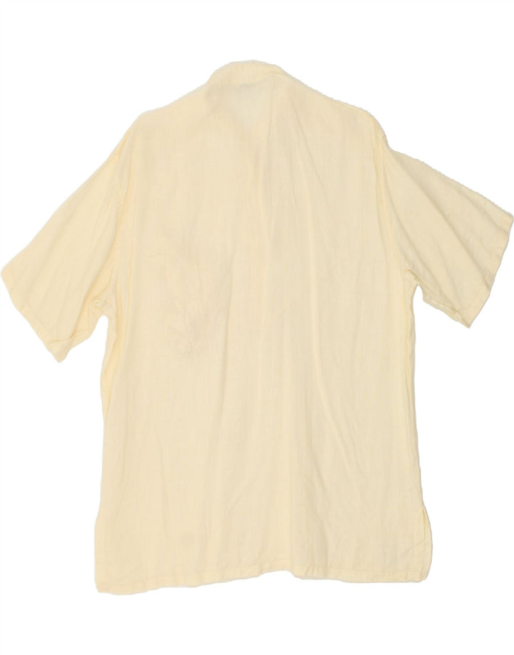CAMEL Mens Short Sleeve Pullover Shirt Size 40 Medium Yellow Linen Vintage Camel and Second-Hand Camel from Messina Hembry 