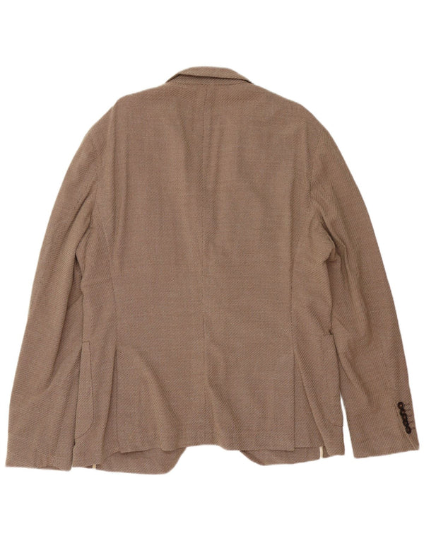 Hugo Boss Herren Slim Fit 2-Knopf-Blazerjacke EU 56 3XL Braune Schurwolle