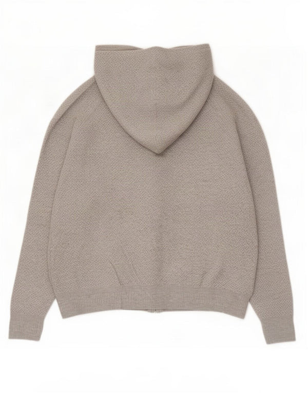 Marks & Spencer Damen-Pullover mit Kapuze und Reißverschluss am Hals, UK 14, Mittelgrau