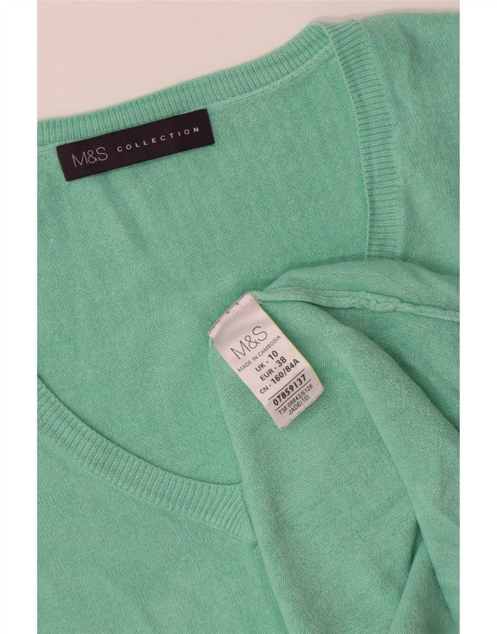Marks & Spencer Damen-Pullover in Übergröße mit V-Ausschnitt, Gr. 10, Größe S, Grün