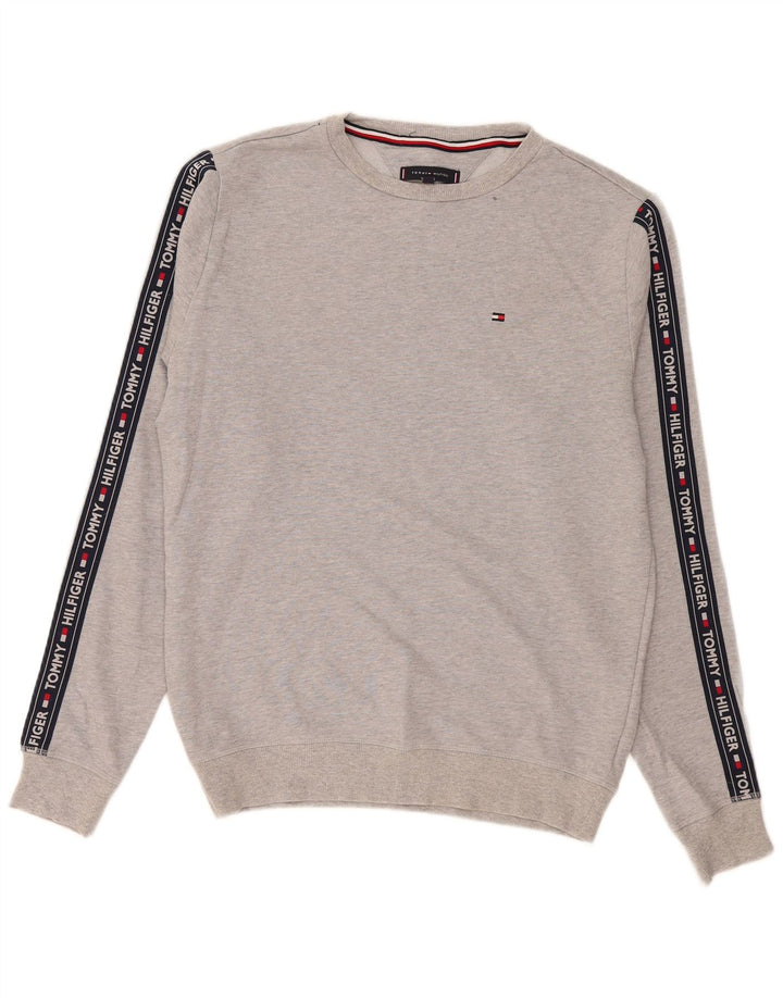Tommy Hilfiger Herren-Sweatshirt mit Grafik, Mittelgrau, Farbblock