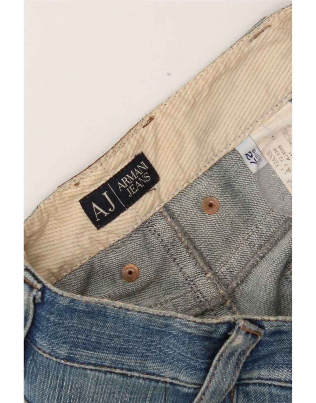 Armani Damen Straight Jeans W27 L31 Blaue Baumwolle