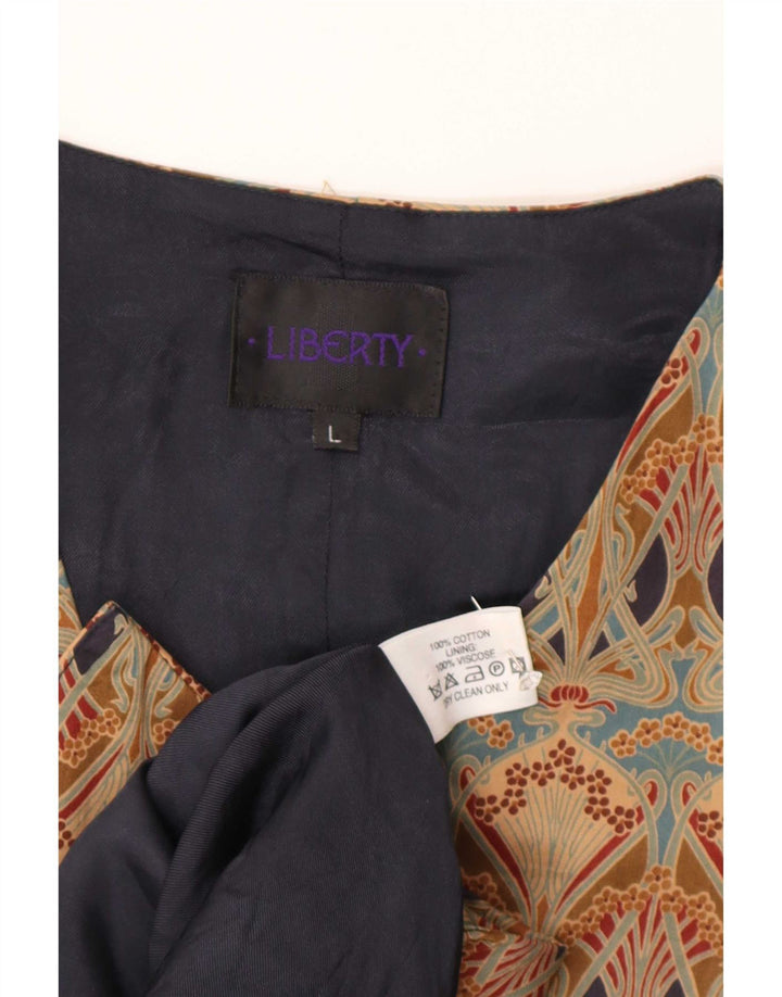 Liberty Herrenweste, groß, beige, geblümte Baumwolle