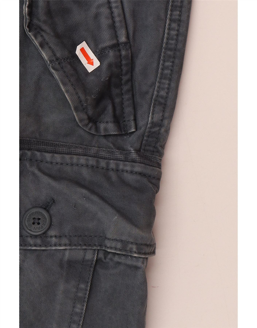 SUPERDRY Herren-Cargo-Shorts, mittelgroß, W32, graue Baumwolle