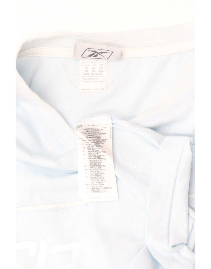 Reebok Herren Grafik T-Shirt Top 2XL Blau Baumwolle