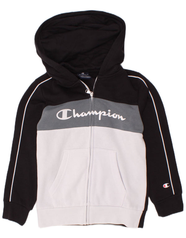 Champion Kapuzenpullover mit grafischem Reißverschluss für Jungen, 7–8 Jahre, Größe S, Schwarz, Farbblock