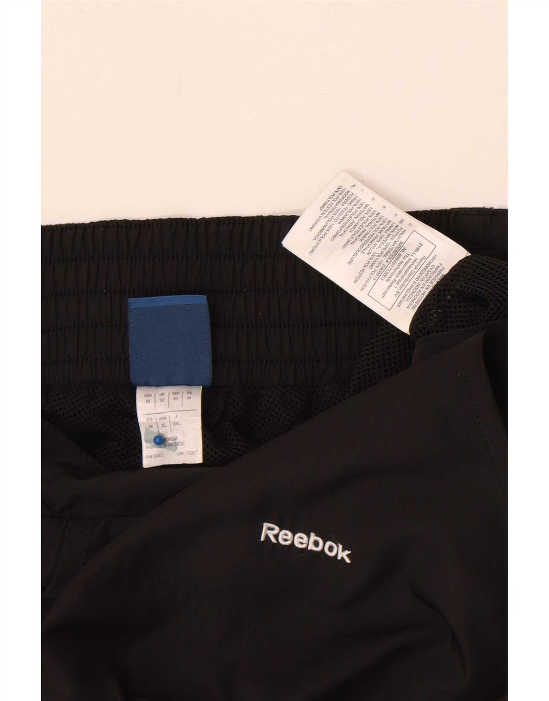 Reebok Damen-Trainingshose UK 12 Mittelschwarzes Polyester
