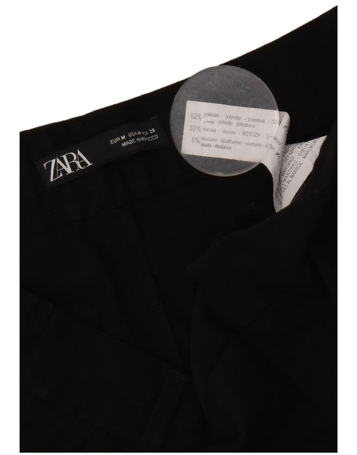 Gerade geschnittene Damenhose von Zara, mittelgroß, W30, L25, schwarzes Polyester