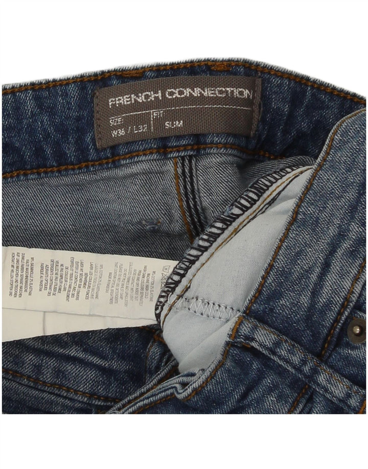 French Connection Herren Slim Jeans W36 L32 Blaue Baumwolle