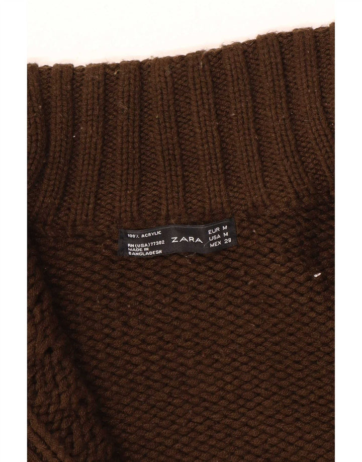 Zara Damen Strickjacke UK 12 Mittelbraun