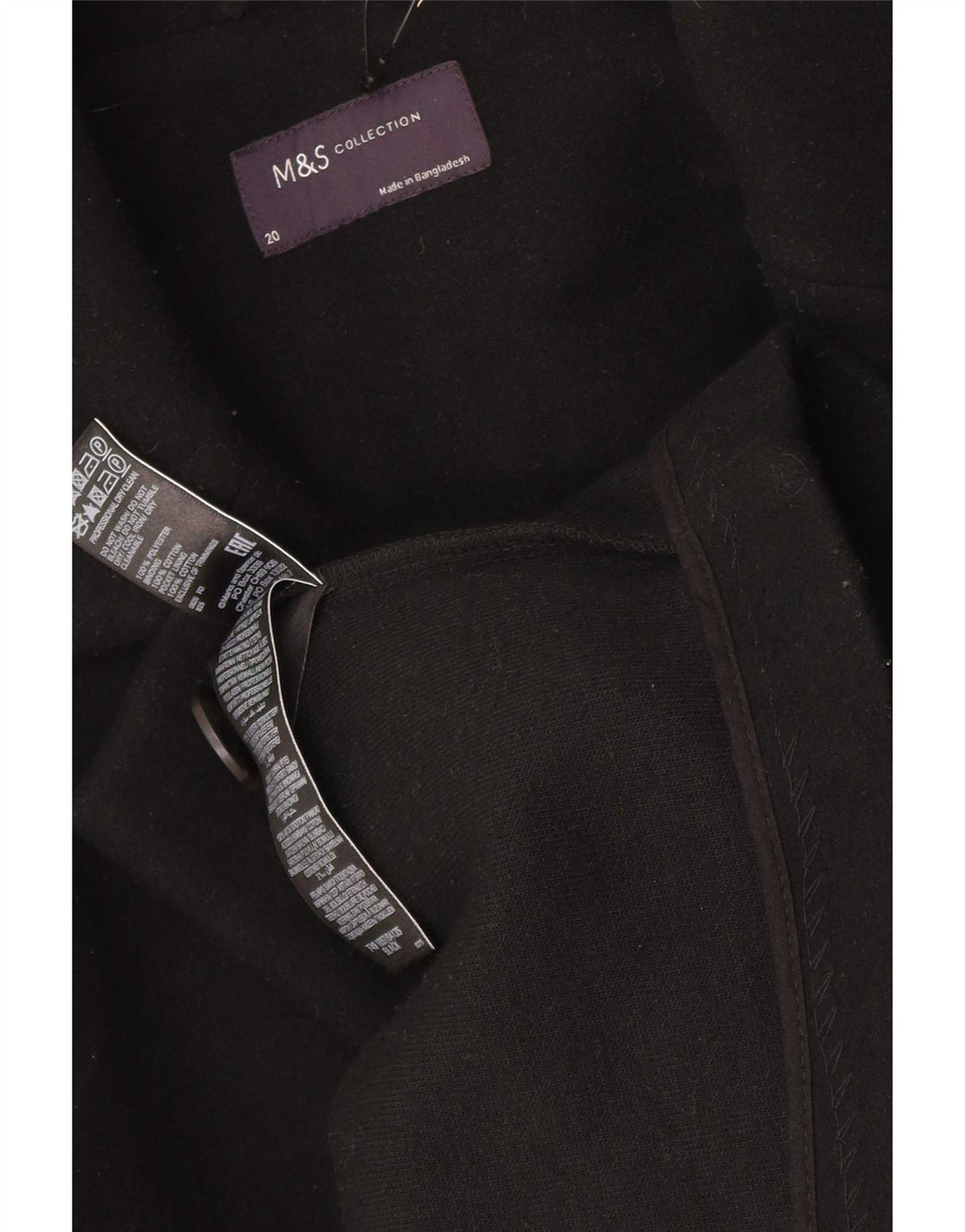 Marks & Spencer Damenmantel UK 20 2XL Schwarz Polyester