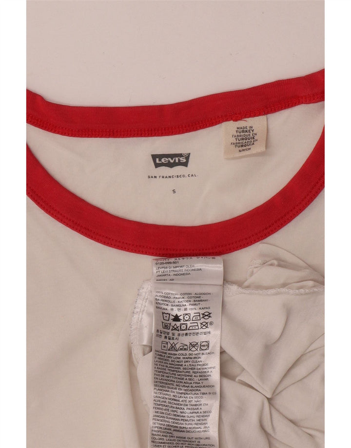 Levi's Damen T-Shirt Top UK 10 Small Weiße Baumwolle