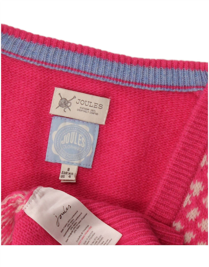 Joules Damen-Weste-Tanktop UK 8 Small Pink Floral Lammwolle