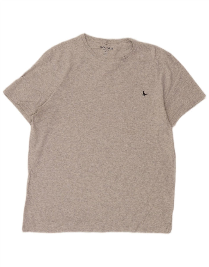 Jack Wills Herren-T-Shirt mit klassischer Passform, groß, aus grauer Baumwolle