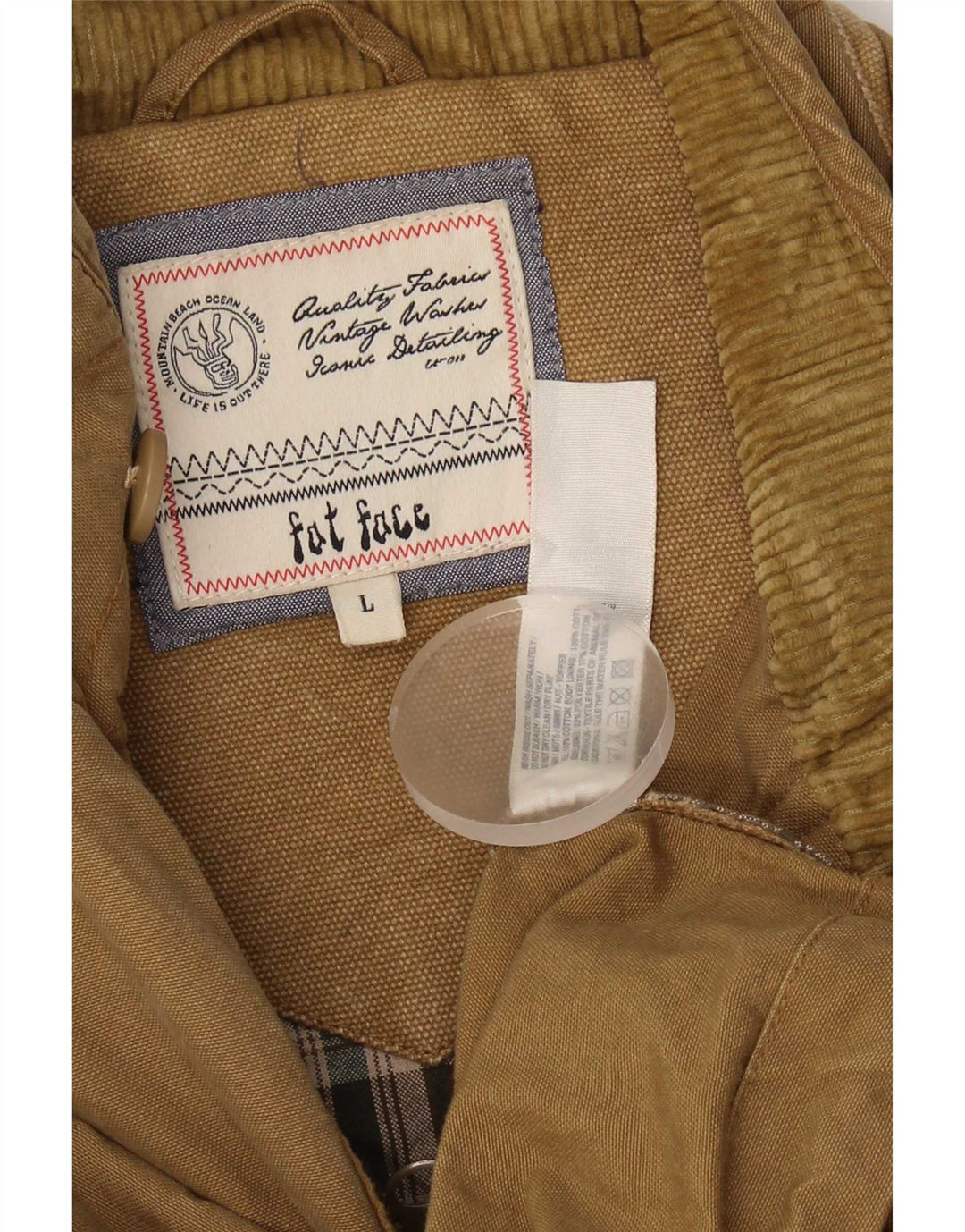Fat Face Herren Militärjacke UK 40 Large Beige Baumwolle