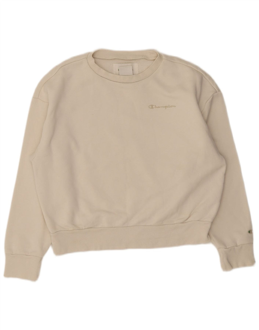 Champion Damen-Sweatshirt in Übergröße, Größe UK 16, Größe L, cremefarbene Baumwolle
