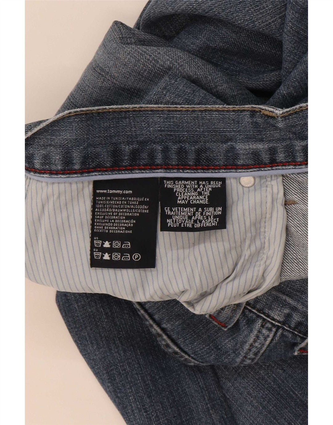 Tommy Hilfiger Herren Straight Jeans W38 L34 Blaue Baumwolle