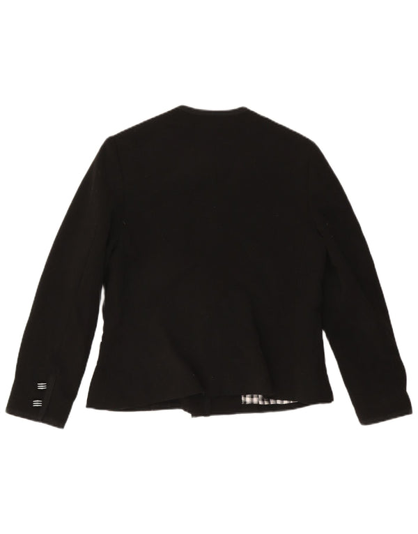 Vintage Damen 5-Knopf-Blazerjacke UK 12 Medium Schwarz
