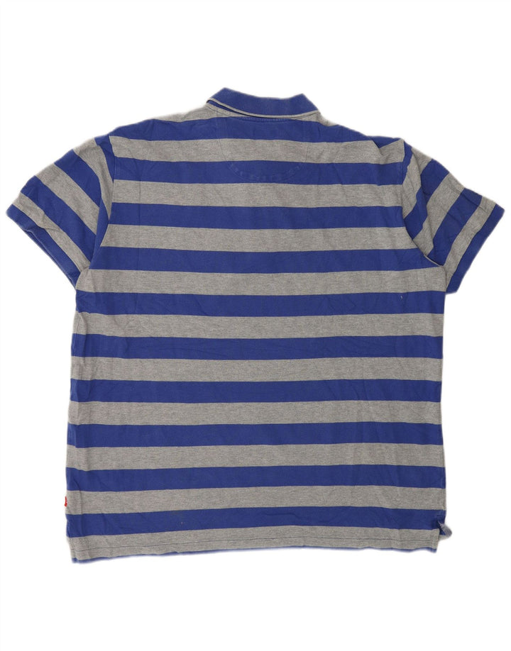Izod Herren-Poloshirt XL, blau gestreift, Baumwolle