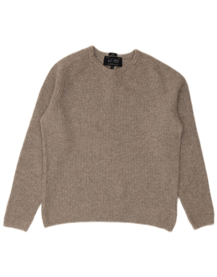 Armani Herren Slim Fit Rundhalspullover Pullover Große graue Baumwolle