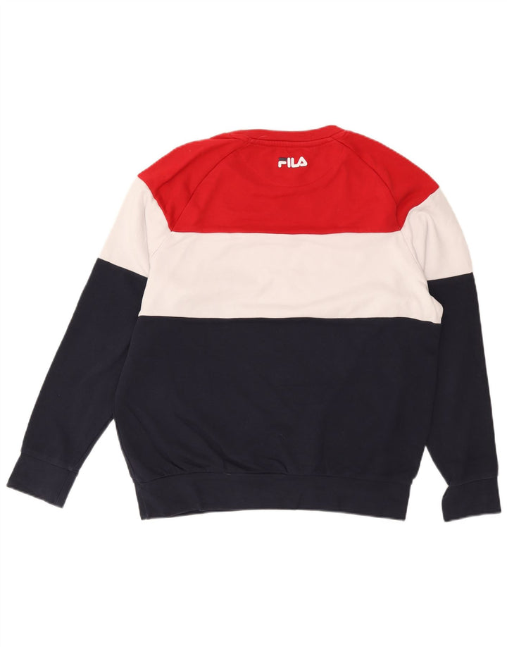 Fila Herren Grafik-Sweatshirt-Pullover UK 14 Medium Mehrfarbig Colourblock