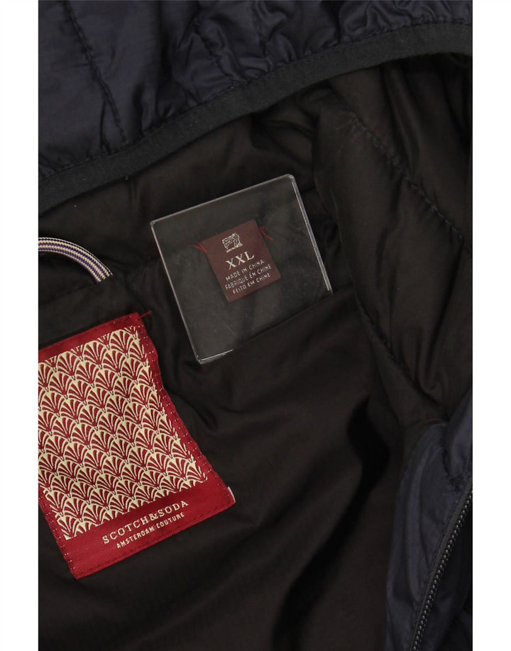 SCOTCH & SODA Wattierte Damen-Weste mit Kapuze, UK 20 2XL, Marineblau