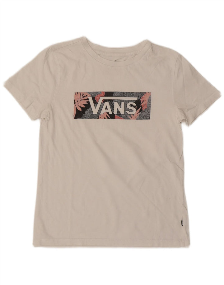 Vans Damen Grafik T-Shirt Top UK 6 XS Weiß