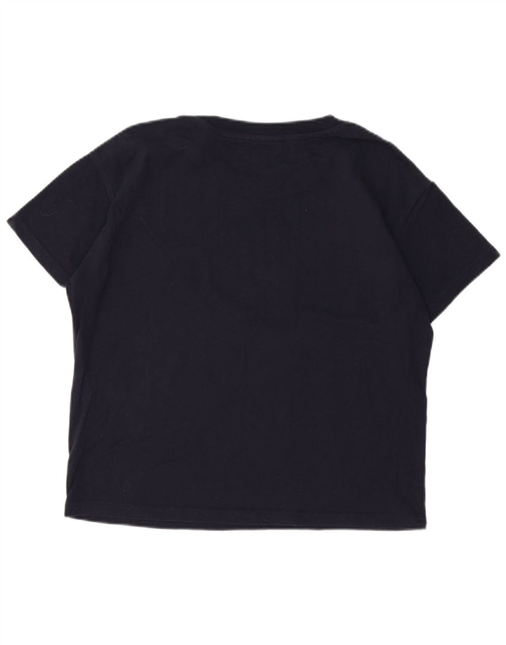 SUPERDRY Damen Grafik-T-Shirt-Oberteil UK 12 Medium Marineblau Baumwolle