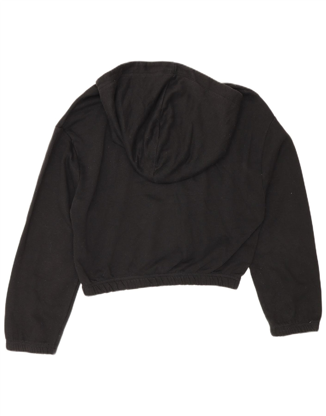 Zara Damen Crop Hoodie Pullover UK 14 Medium Schwarz
