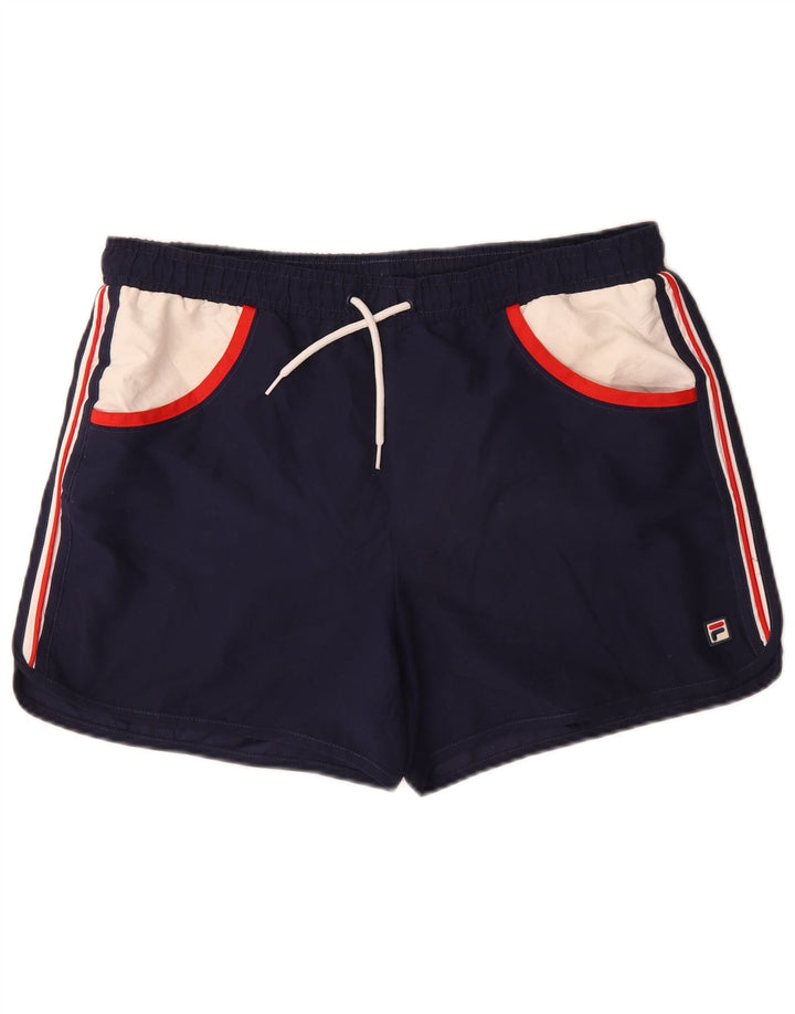 Fila Herren-Badeshorts, groß, marineblau, Farbblock-Polyester
