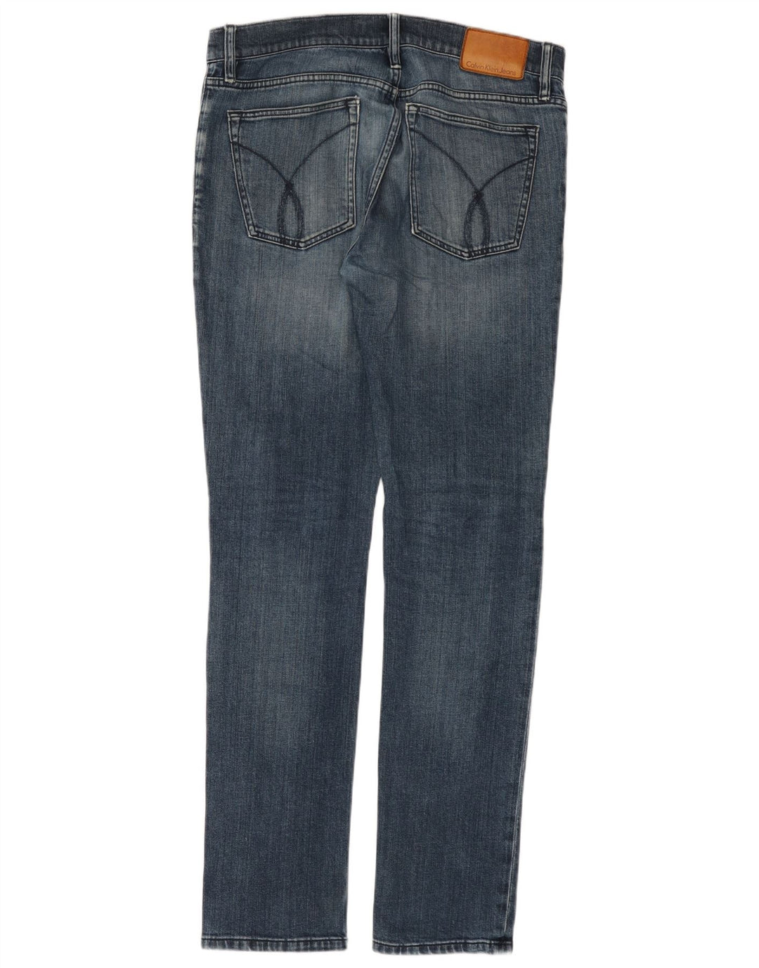 CALVIN KLEIN Herren Distressed Slim Jeans W32 L34 Blaue Baumwolle