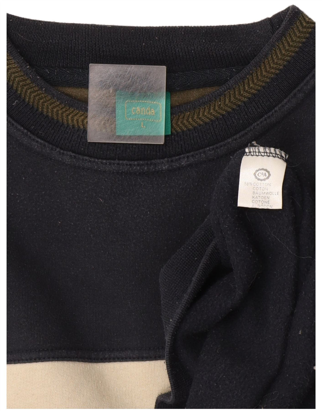 Canda Herren-Sweatshirt mit Grafik, groß, marineblau, Colourblock-Baumwolle