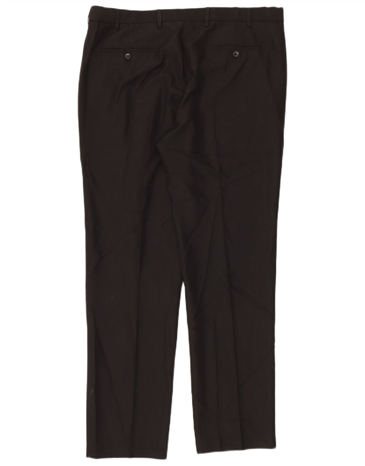 Marks & Spencer Herren-Anzughose mit normaler Passform, W40, L33, schwarzes Polyester