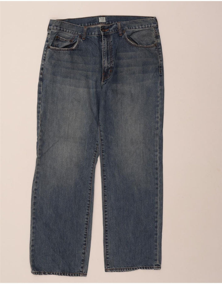 J. Crew Herren Relaxed Fit Straight Jeans W36 L32 Blaue Baumwolle
