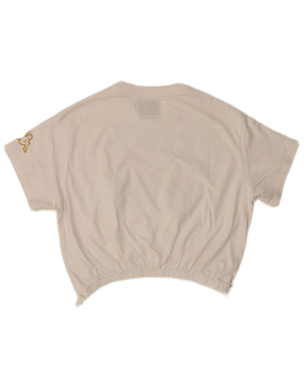 Kappa Crop Graphic T-Shirt für Mädchen, 13–14 Jahre, weiße Baumwolle