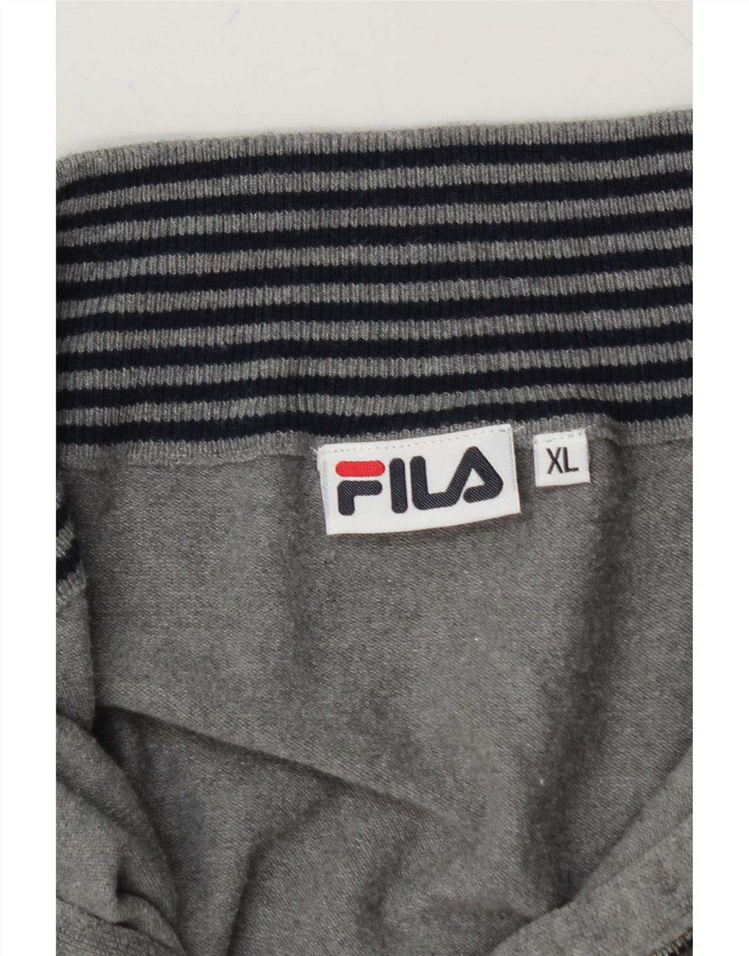 FILA Mens Zip Neck Sweatshirt Jumper XL Grey Vintage Fila and Second-Hand Fila from Messina Hembry 