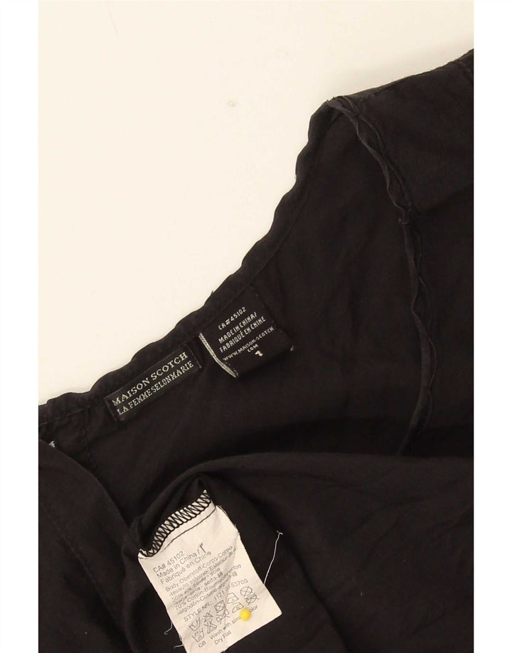 Maison Scotch Damen Bluse Top US 1 XS Schwarze Seide