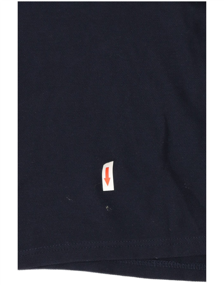 Ferrari Herren-Poloshirt aus mittelblauer Baumwolle in Marineblau
