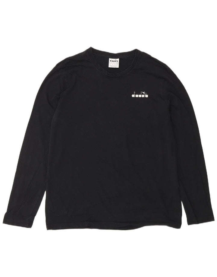 DIADORA Herren-Top, langärmelig, Größe L, Schwarz