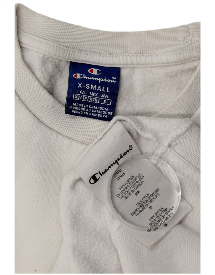 Champion Damen-Sweatshirt in Übergröße, Größe UK 6, XS, weiße Baumwolle