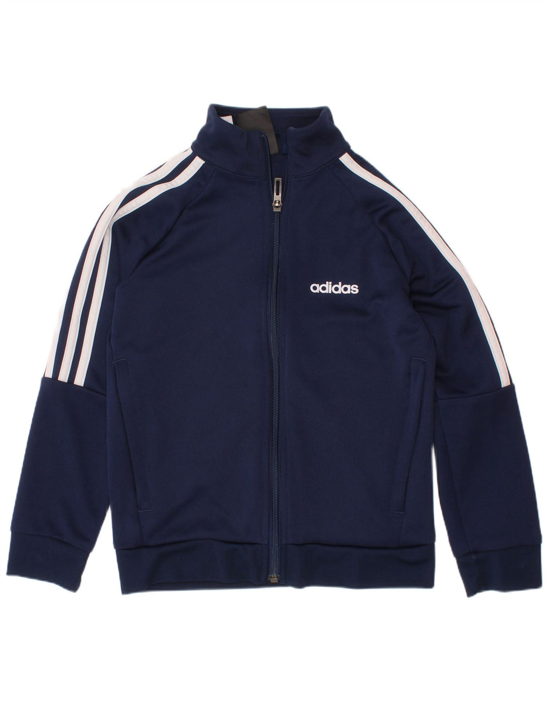 ADIDAS Jungen Climalite Trainingsanzug Top Jacke 7-8 Jahre Marineblau Polyester
