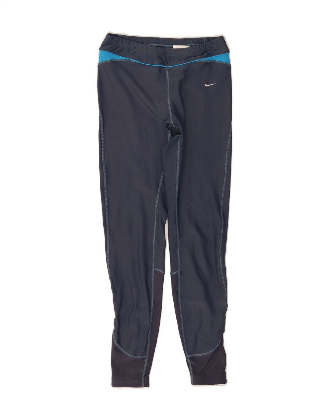 NIKE Womens Dri Fit Leggings UK 8/10 Small  Navy Blue Polyester Vintage Nike and Second-Hand Nike from Messina Hembry 