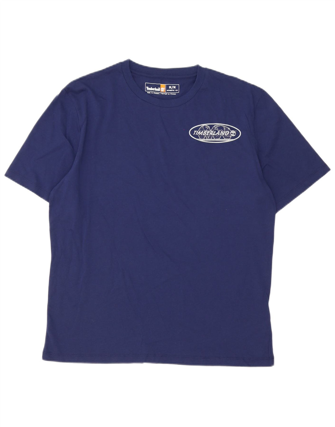 Timberland Herren Grafik-T-Shirt-Oberteil aus mittelblauer Baumwolle